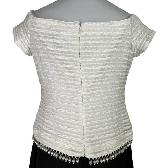 David's Bridal Mother of the Bride Layered Maxi Dress Pearl Accent Size 8 formal - Picture 3 of 7